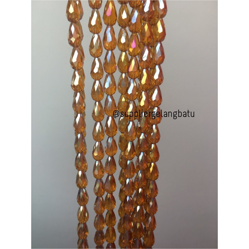 kristal Tetes ceko 15mm x 10mm GOLD WINE bahan gelang kalung PREMIUM aksesoris bahan craft trending
