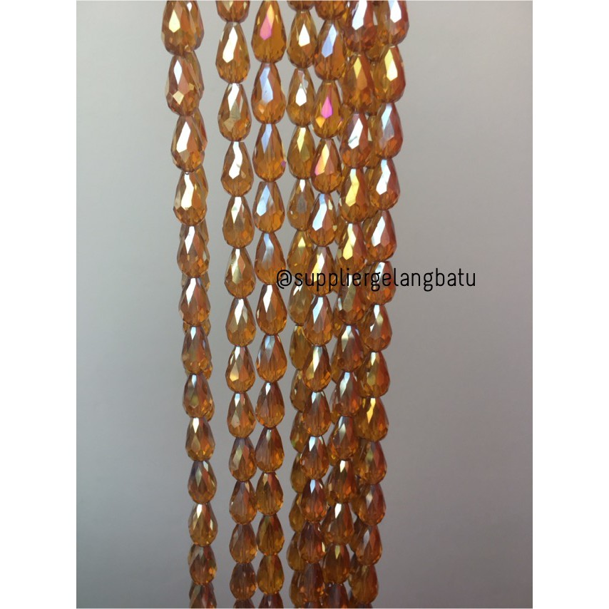 kristal Tetes ceko 15mm x 10mm GOLD WINE bahan gelang kalung PREMIUM aksesoris bahan craft trending