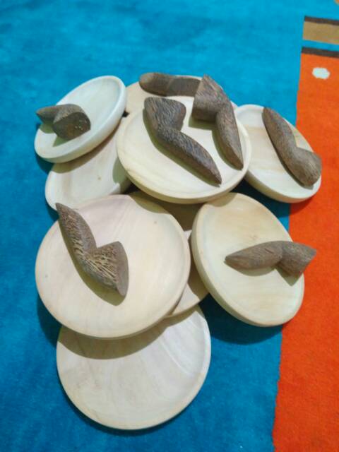 Cobek Kayu Diameter 17 + Ulekan Kayu