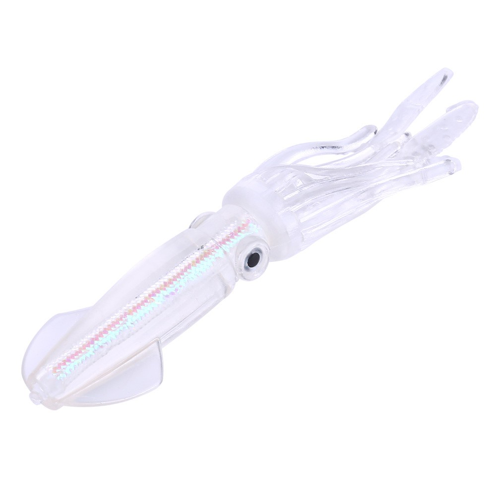 Hengjia 5pcs/Pack Umpan Pancing Soft lure Bentuk Gurita Mata 3d Luminous 10cm 8g Bahan Silikon Silicone Squid Fishing Lures Glow In The Dark For Sea Fishing