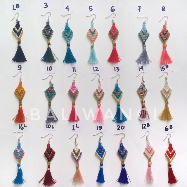 Anting 1 Tassel Anting Bohemian Anting Hijab Anting Wanita Anting Pompom Aksesoris Fashion