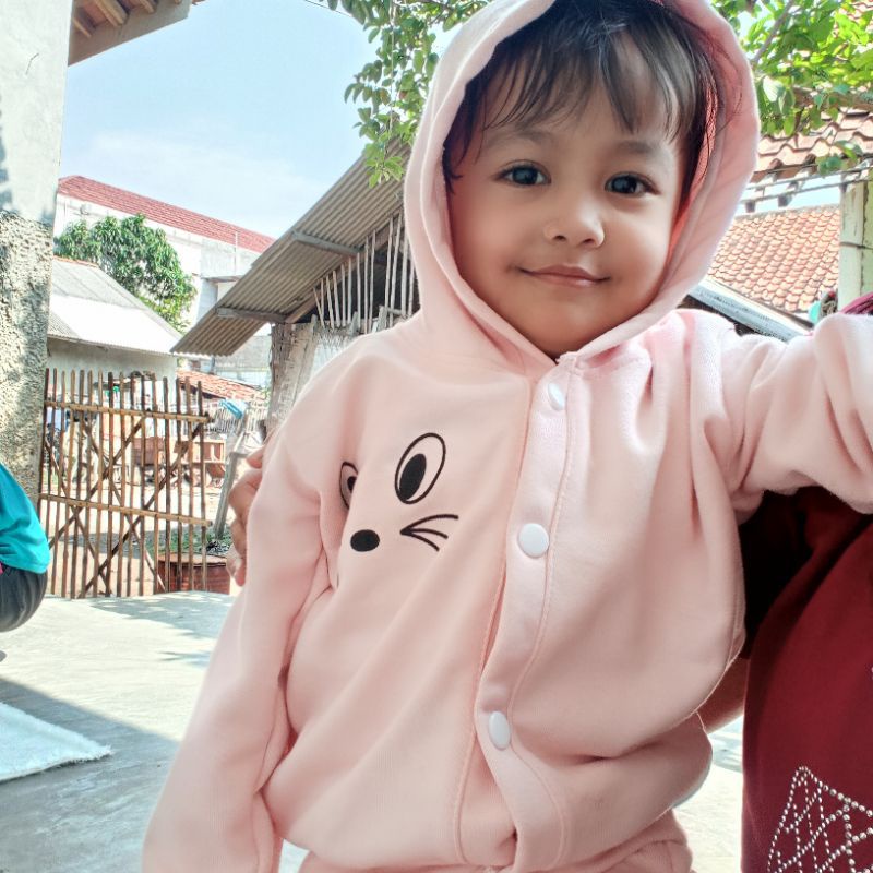 Setelan Anak Hoodie Meow Usia 1 2 3 Tahun Masa Kini