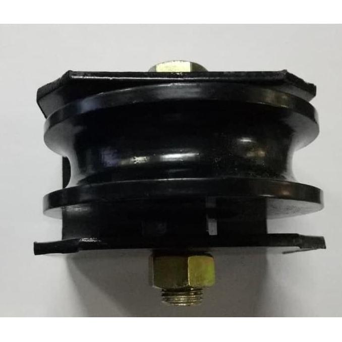 Roda Pagar 10 cm bulat Besi As Hitam