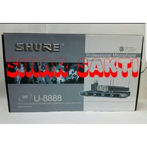 Mic Wireless Shure U 8888 ( 2bh mic pegang + 2bh mic Clip on )