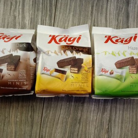 

KAGI Choco Wafer MINIS HAZELNUT/ DARK ORANGE / DARK / CLASSIC 125gr