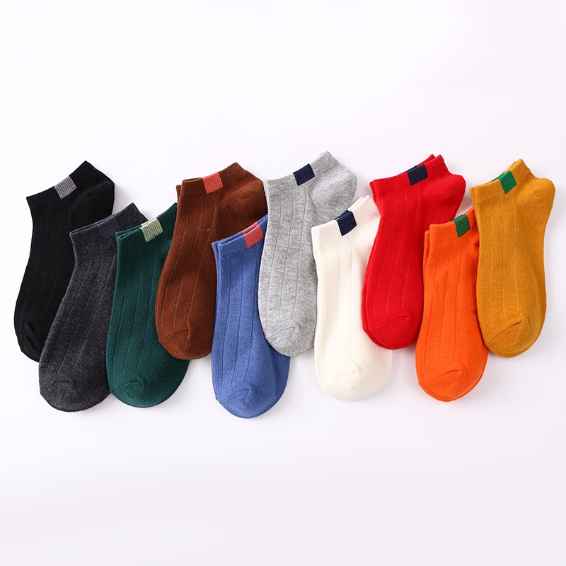 ❀ Chingu ❀ KK009 Kaos Kaki (Tanpa Kemasan) Pria Wanita Unisex Tipis Pendek Semata Kaki Motif Petak Fashion Korea Women Sock Import Murah