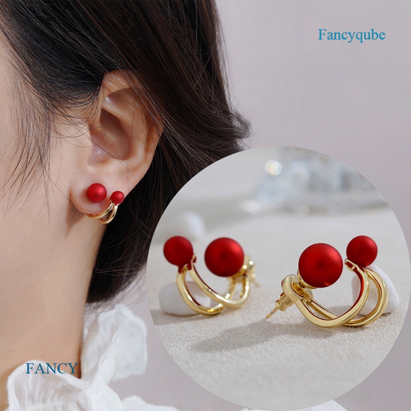 Anting Bulat Huggie Mutiara Zircon Kecil Klasik Elegan Lucu Gaya Korea Untuk Wanita