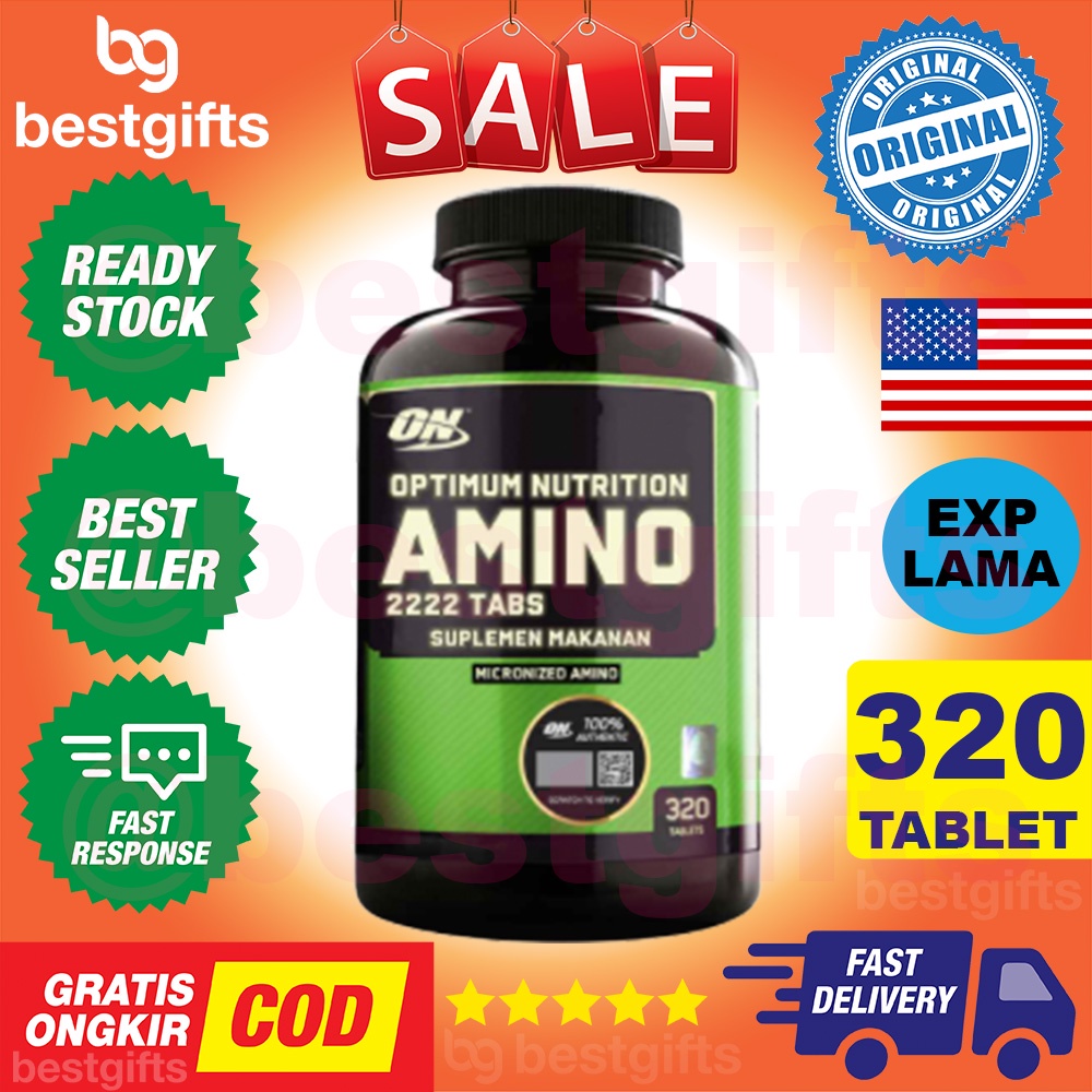 OPTIMUM NUTRITION ON SUPERIOR AMINO 2222 TABS ASAM AMINO ACID BCAA PEMULIHAN PEMBENTUKAN OTOT GYM 320 TABLET
