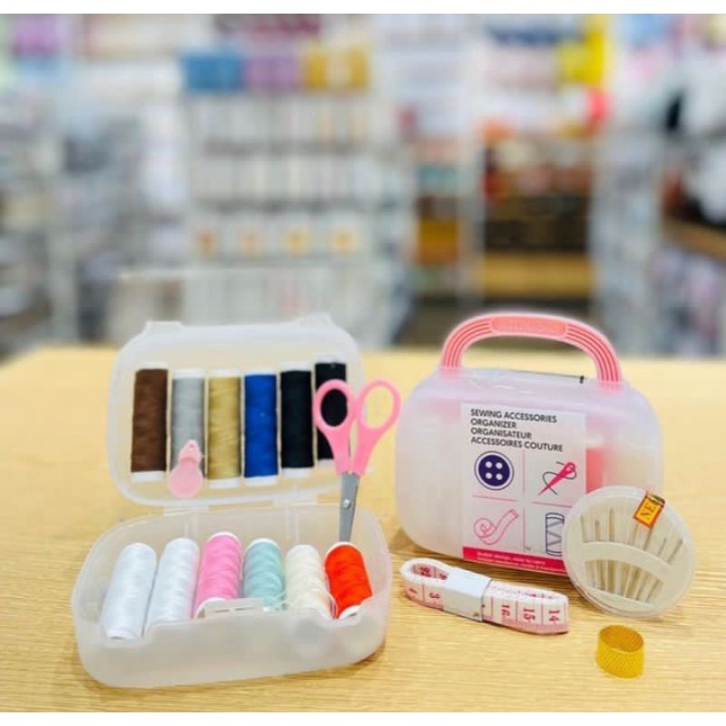 MINISO SEWING ACCESSORIES ORGANIZER WITH HANDLE/SEWING BOX/SATU SET ALAT JAHIT