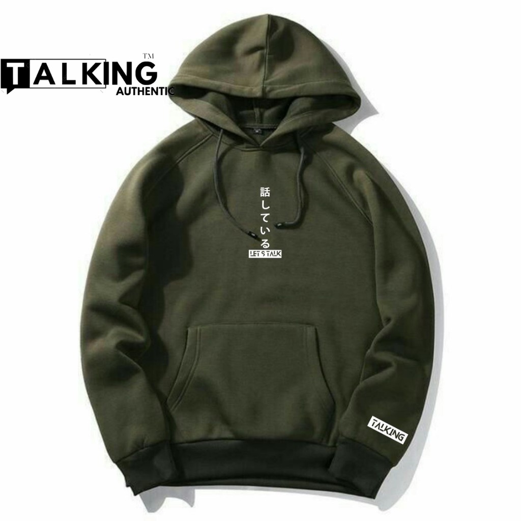 Hudie Pria Wanita Big Size Hoodie Army Pria Distro Korean Style Murah Sablon Japanes Simpel TALKING