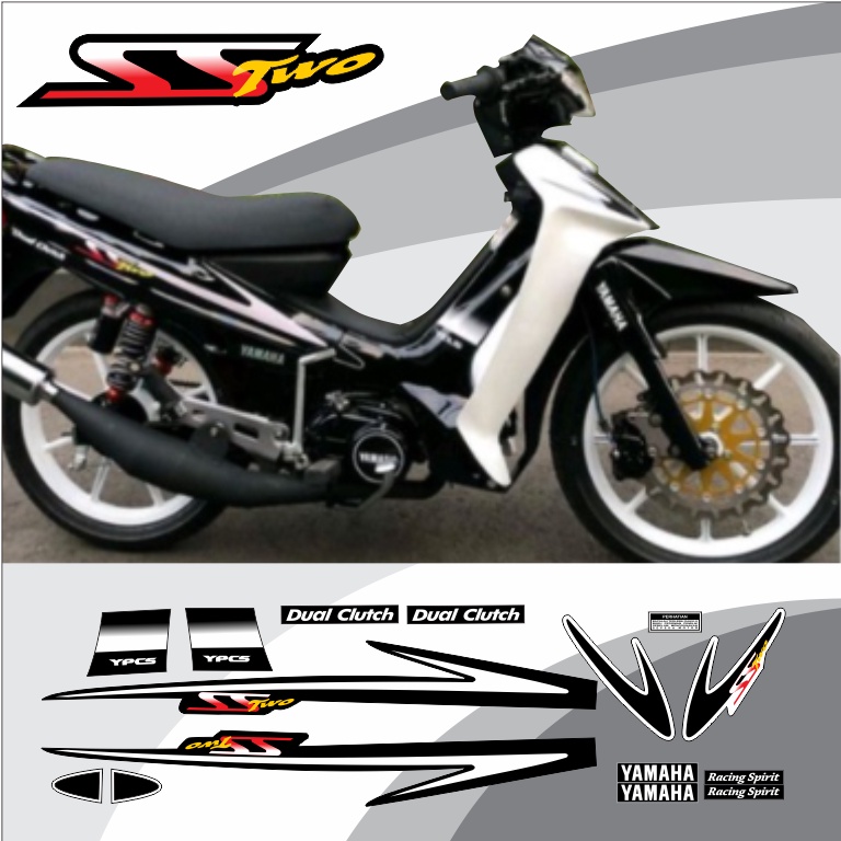 STRIPING FIZ R VARISI SS TWO HITAM PUTIH