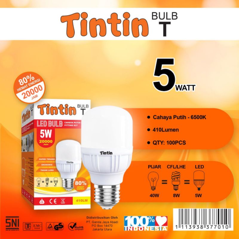 Lampu Led Tintin 5W/10W/15W/20Watt / Lampu Led Murah