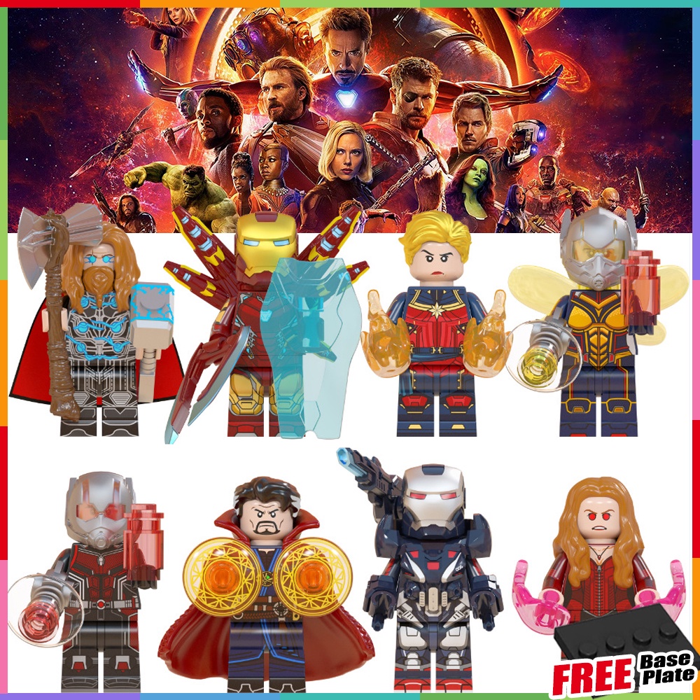 Doctor Strange Marvel Minifigures Iron Man Thor The Avengers Ant-Man Scarlet Witch Koleksi Angka Mini