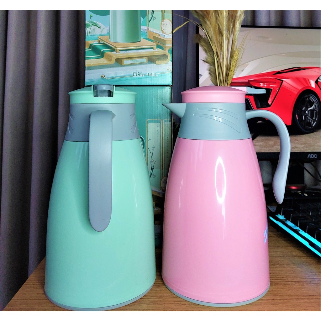 Teko Air Panas 1000 ML FREE BUBLE Teko Pinguin / Penguin Termos Warna Kaca Unik Tahan Panas 1L Thermos Jug Air Panas Dan Dingin Kapasitas 1 Liter