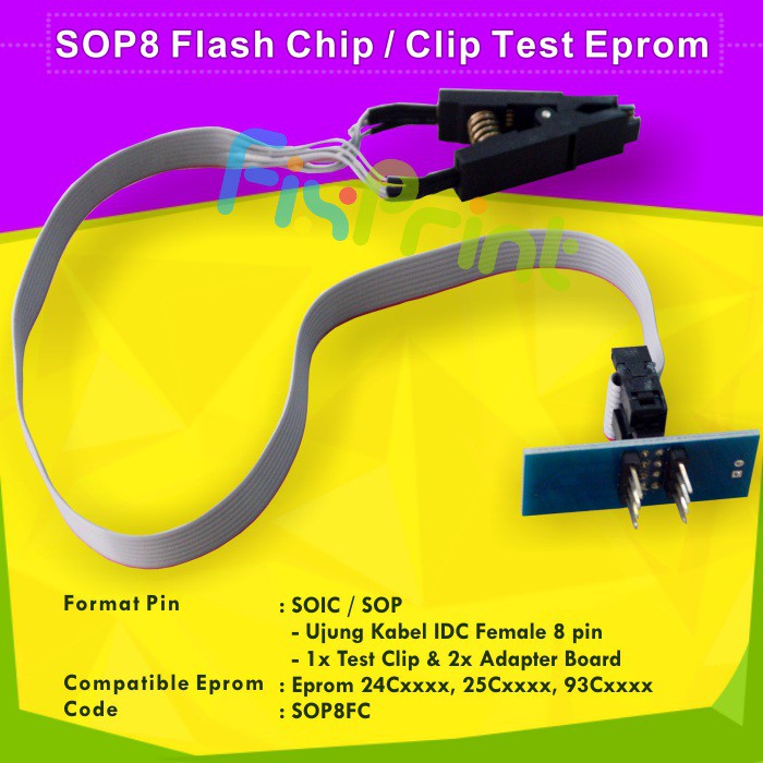 SOP8 Flash Chip, IC Test Clip IC Eprom Eeprom BIOS ROM, Tools Penjepit