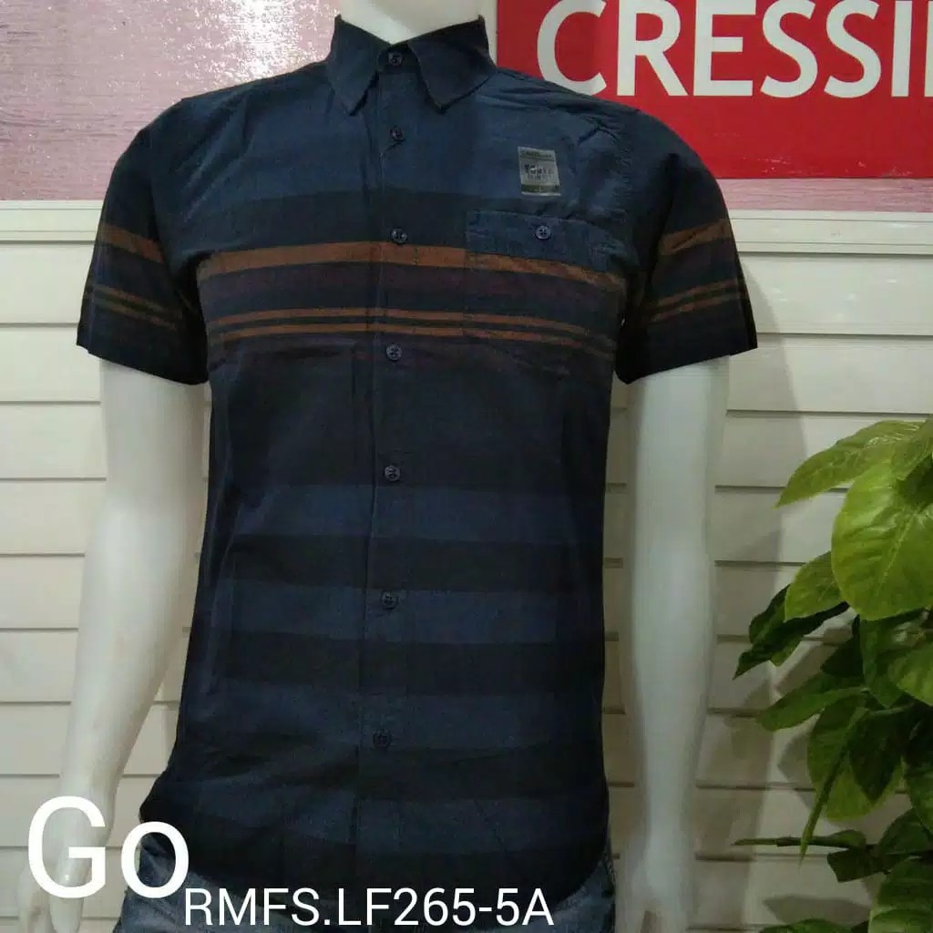 gos CRESSIDA KEMEJA PRIA SLIMFIT Kemeja Casual Kemeja Lengan Pendek