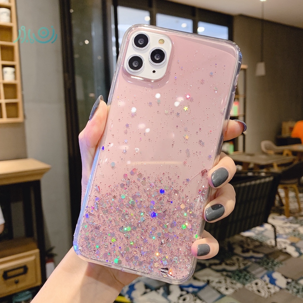 Bling Glitter Phone Case For OPPO A3S A5S A7 A12 A12E A5/A9 2020 A91 A92 A52 F9 F11 F7 F1S Sparkle Glitter back cover transparent silicone case