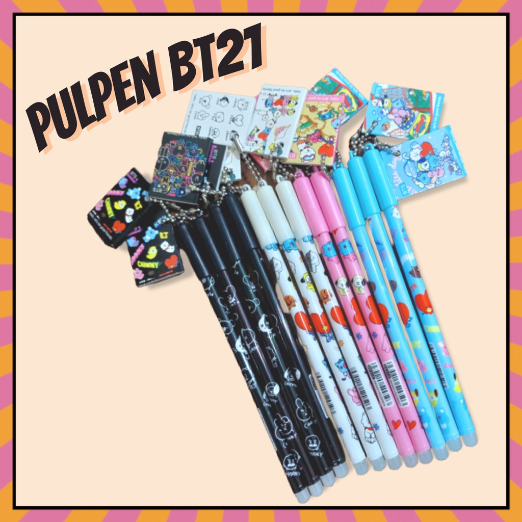 

Pena Pulpen Gel BT21 BTS Gantungan Notebook / Pen BTS BT21 KPop