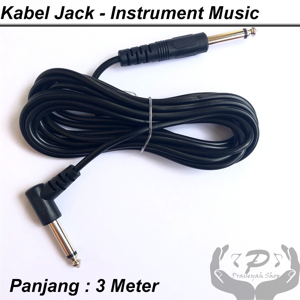 Kabel Jack Gitar / Keyboard / Bass / Alat Musik 3 Meter