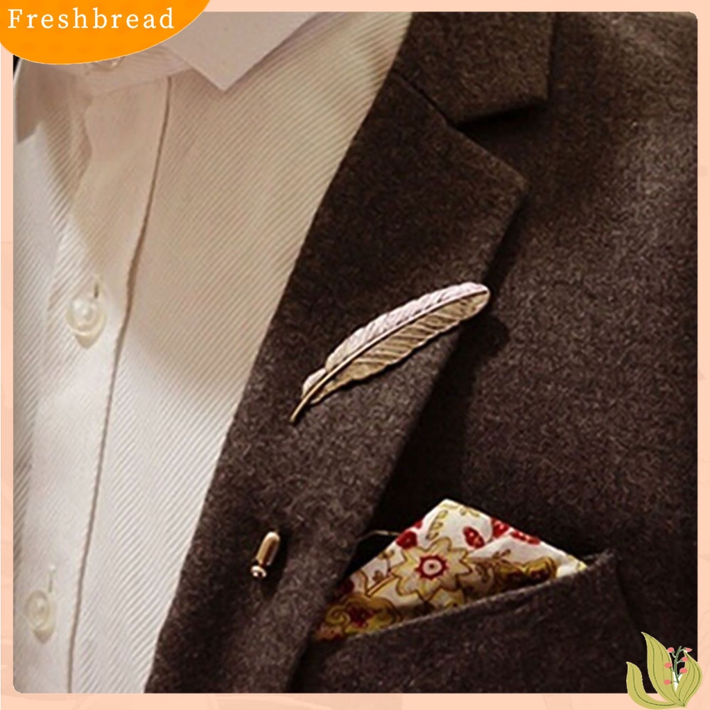 [ TERLARIS]Brooch Elegant Decorative Vintage Men Feather Lapel Pin for Suit