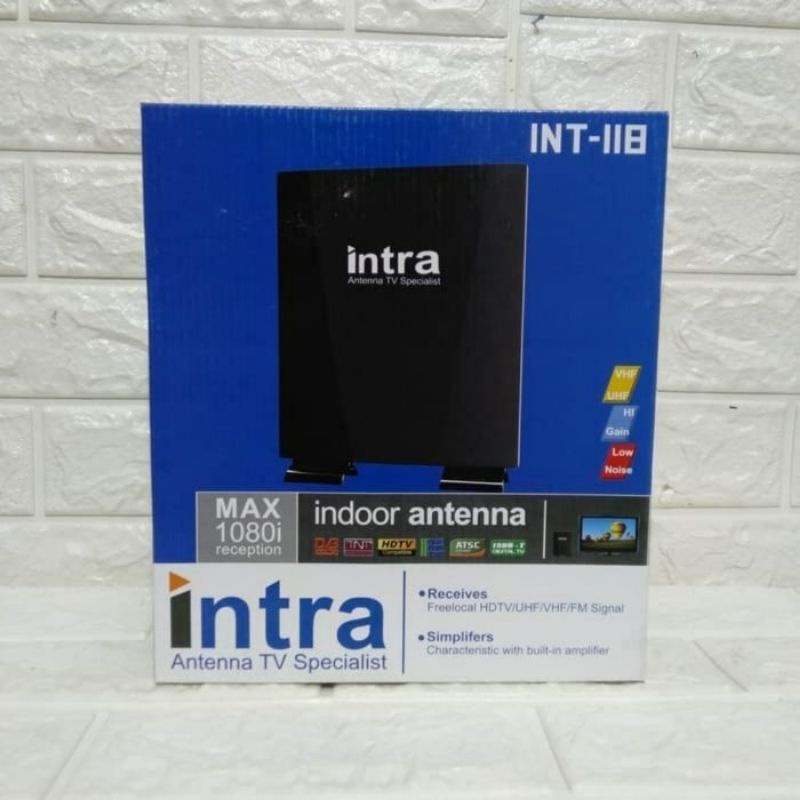 TERMURAH antena tv digital intra int118 free kabel 10M antena digital antena indoor outdoor antena tv indoor antena intra 118