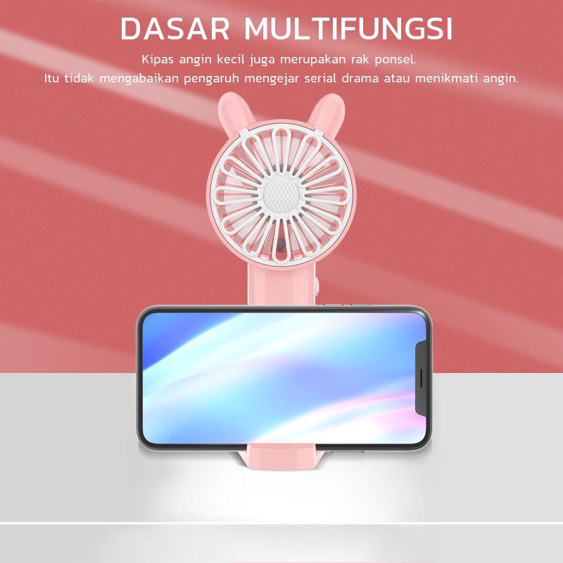 Kipas Angin Mini/mini fan portable/Kipas angin mini portable+Kaca+Lampu LED