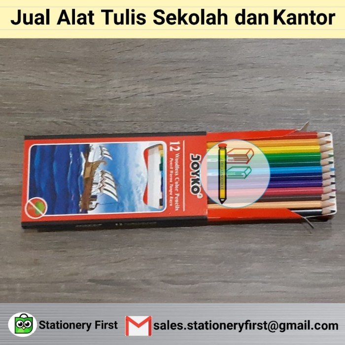 

WARNAPENSIL- PENSIL WARNA 12 PANJANG JOYKO CP-103 -PENSIL WARNA