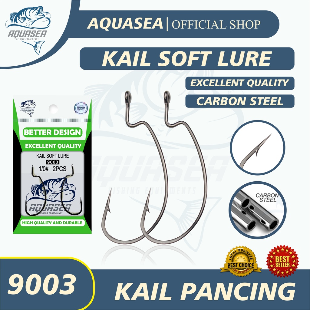 AQUASEA Kail Pancing KAIL SOFTLURE Worm Hook Softbait Hook Fishing Accessories Ringed High Carbon Steel Kail Soft Lure 9003-0