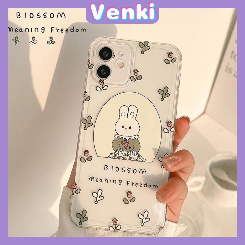 Soft Case Silikon Transparan Motif Kelinci Shockproof Cover iPhone 13 Pro Max 12 Pro Max 11 7 Plus