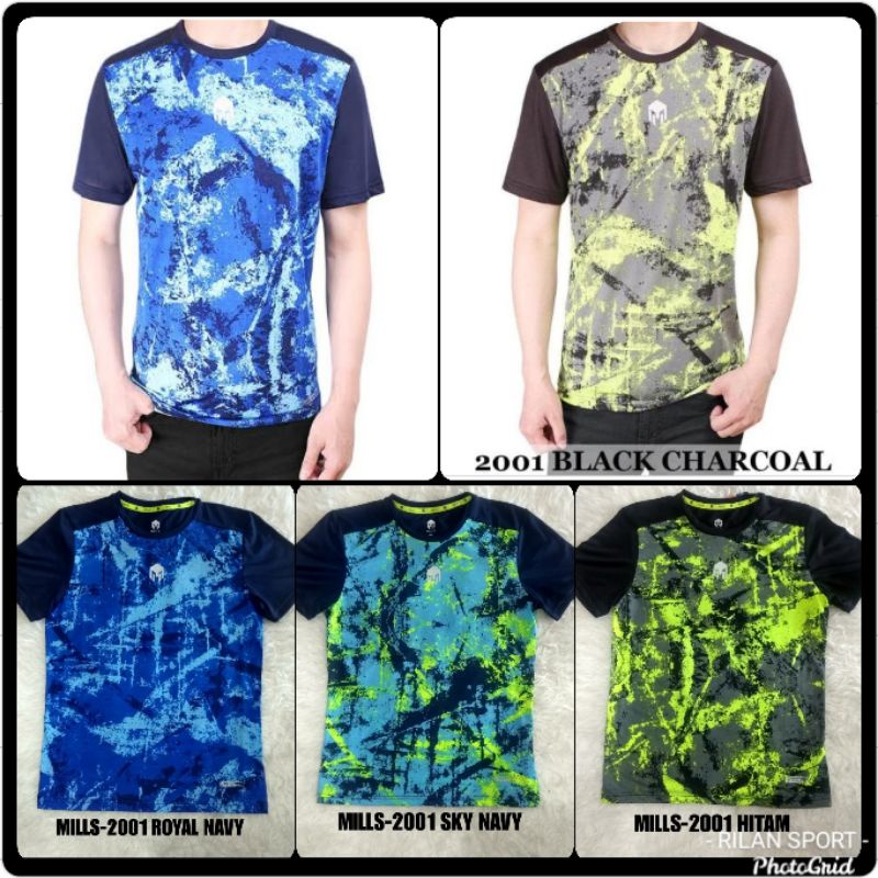 MILLS kaos olahraga pria jersey running mills original