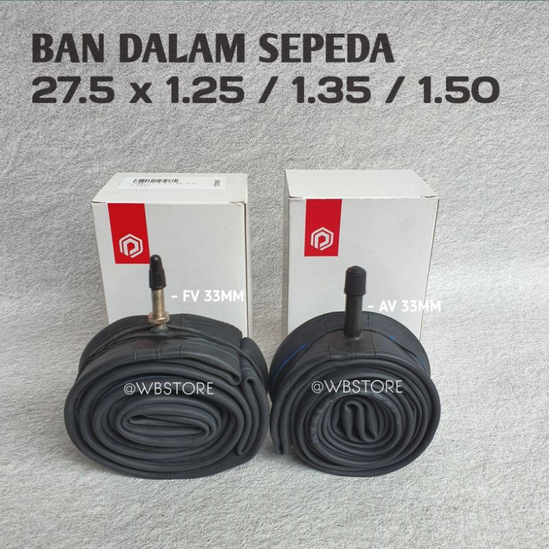 Ban Dalam 27.5 x 1.25 / 1.35 / 1.50 Sepeda MTB Gunung Pentil AV 33mm FV 33mm. Ban Dalam Sepeda 27.5 