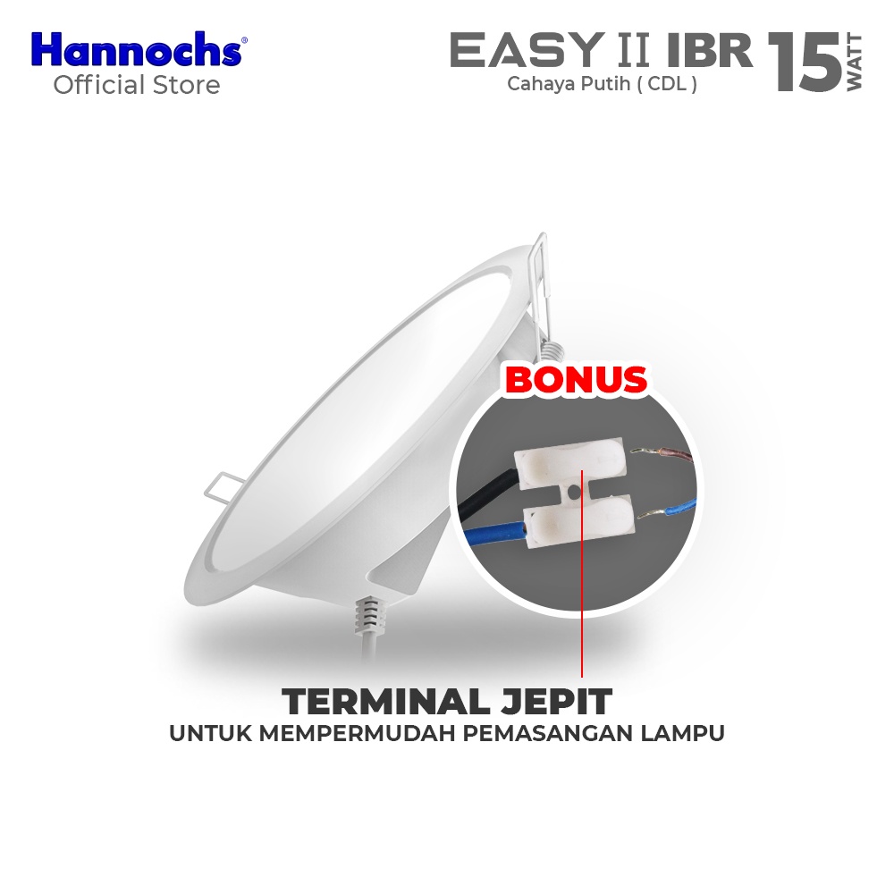 Hannochs Downlight LED EASY II 15W IBR Cahaya Putih