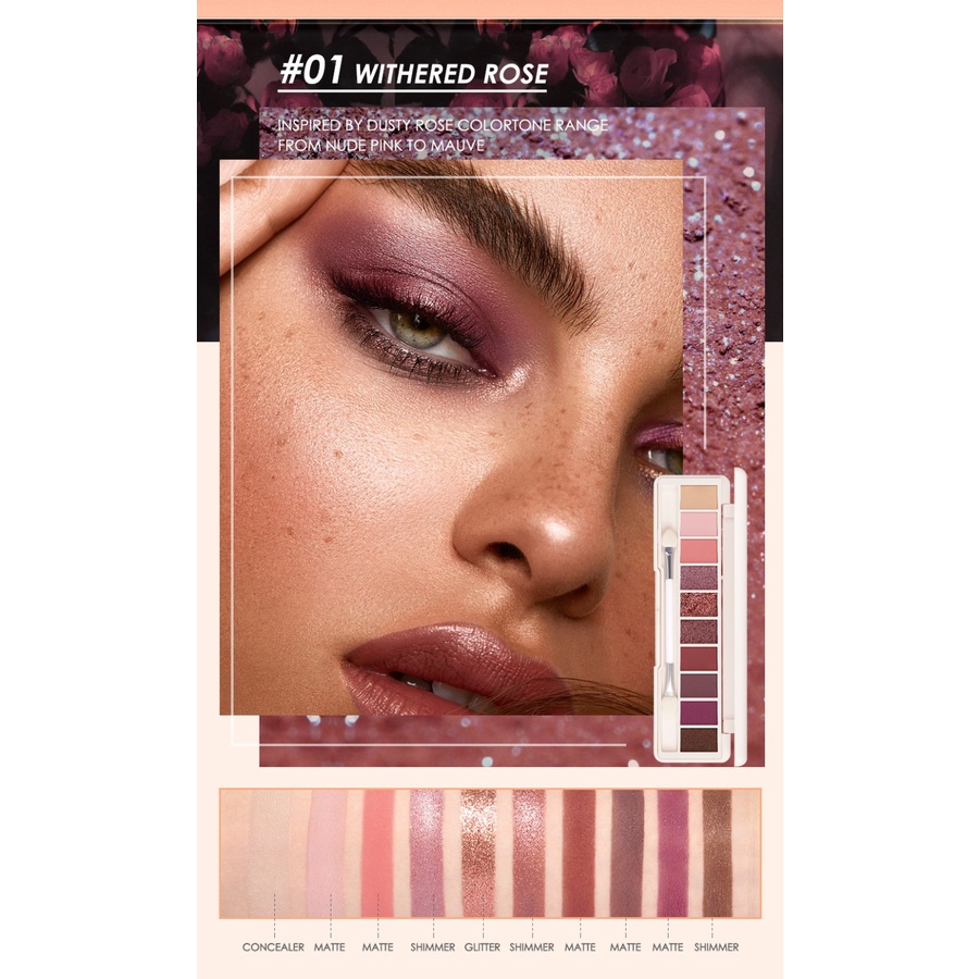 ★ BB ★ FOCALLURE 10 Warna Glitter Eyeshadow Palette - Kosmetik Mata - FA158 | FA 158