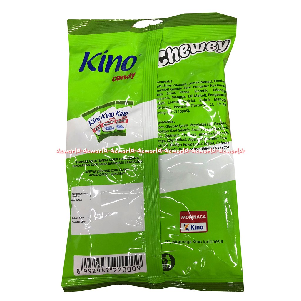 Kino Candy Chewy Tersedia 2Varian Rasa Durian dan Mangga Permen Lunak 125gr