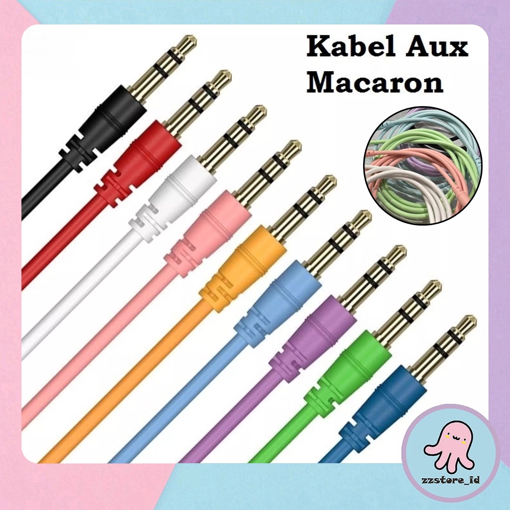 MACARON Kabel AUX Audio Jack 1in1 Untuk Handphone / Komputer Ke Speaker