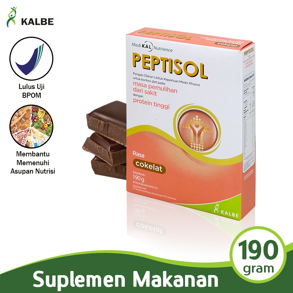 

KALBE Peptisol Susu Kesehatan 189 Gr Pangan Olahan Untuk Kontrol Diet Masa Pemulihan BPOM SAH-PEP02