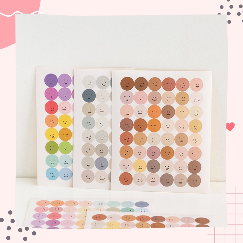 

48 pcs Stiker Dots Stiker Bulat smiley Face Planner