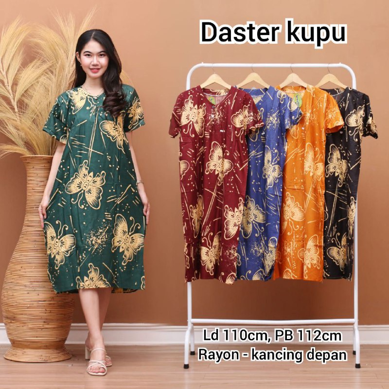 DASTER STANDAR PANJANG SELUTUT BUSUI DADA KANCING  LD 110 PB 115 BAHAN RAYON BERKUALITAS COCOK UNTUK HARIAN DIRUMAH