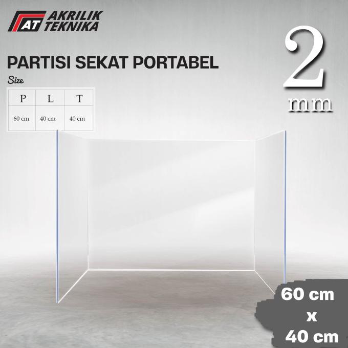 

PARTISI / SEKAT / PEMBATAS AKRILIK 3 SISI UNIVERSAL PORTABLE