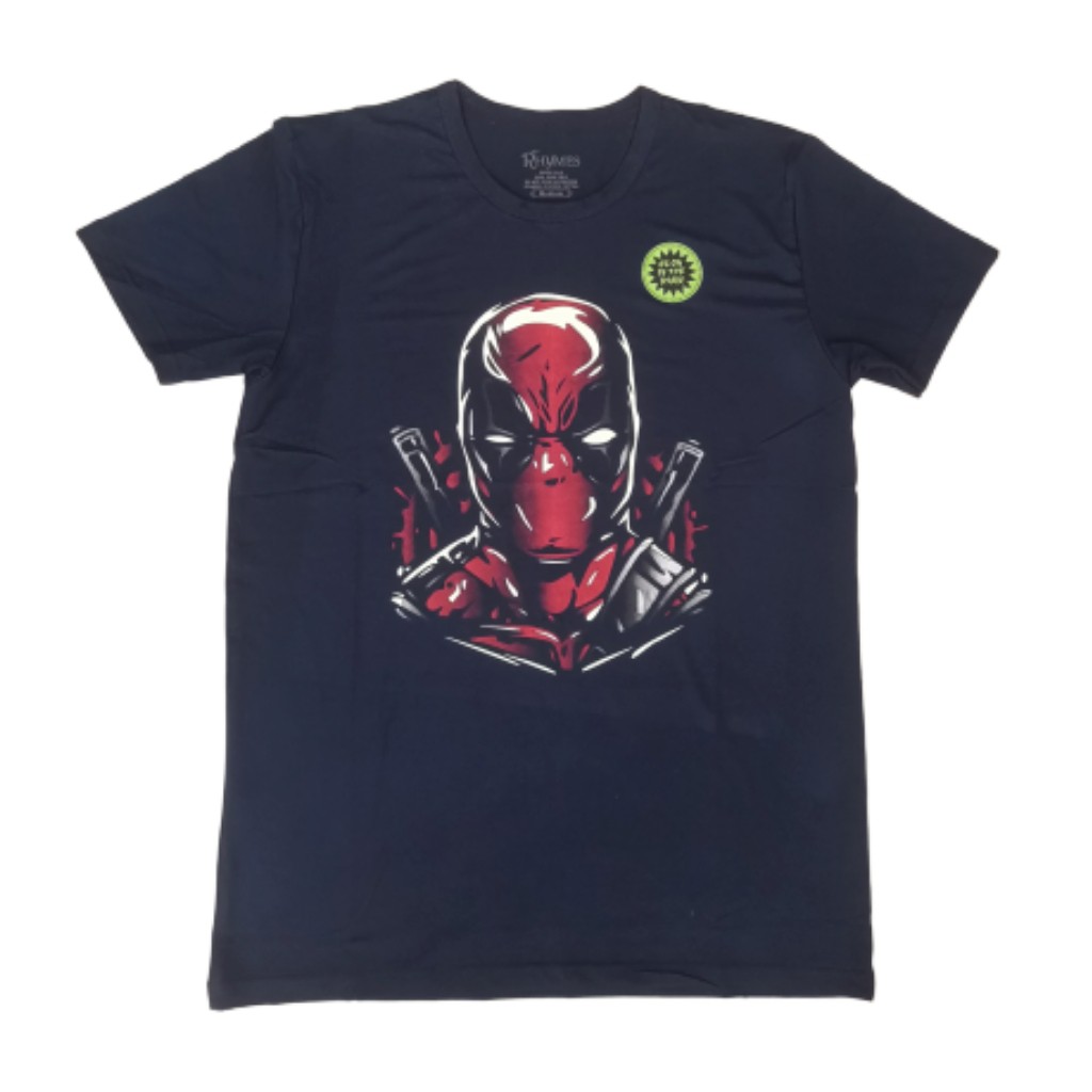 Baju Kaos Deadpool Glow In the Dark Tshirt Import Rhymes Superhero Pria Cowok Big Size Jumbo XXXL