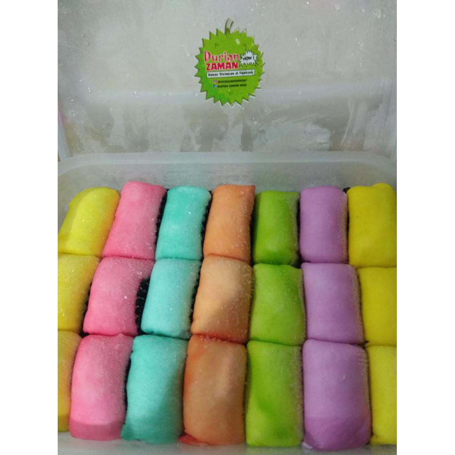 

Promo Pancake Durian Medan Rainbow Isi 21 + Packaging Plastik Free - Rainbow