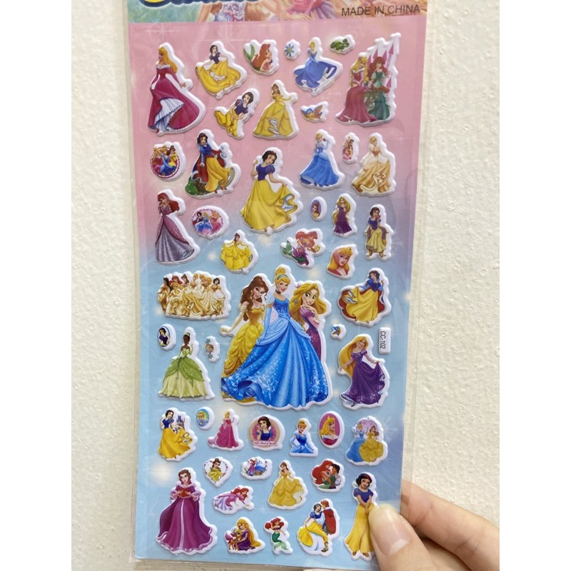 Sticker karakter pooh frozen boy girl music princess avenger 3D glitter-Princess