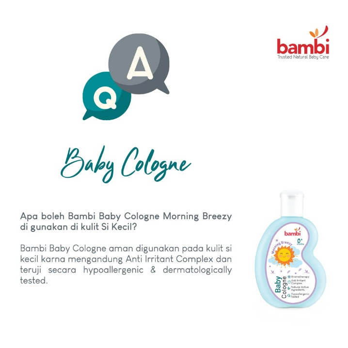 Bambi Baby Care Cologne / Compact Powder / Hair Lotion / Anti Mosquito / Face Cream / Diaper / Prickly Powder / Mild Lotion / Sunscreen / Mom Anti Stretchmark / Minyak Wangi Bayi 100 ml CBKS