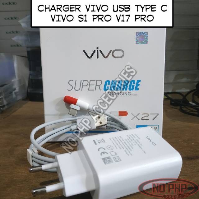 ORIGINAL CHARGER VIVO S1 PRO || V17 PRO SUPER CHARGE ORIGINAL 100% (USB TYPE C)