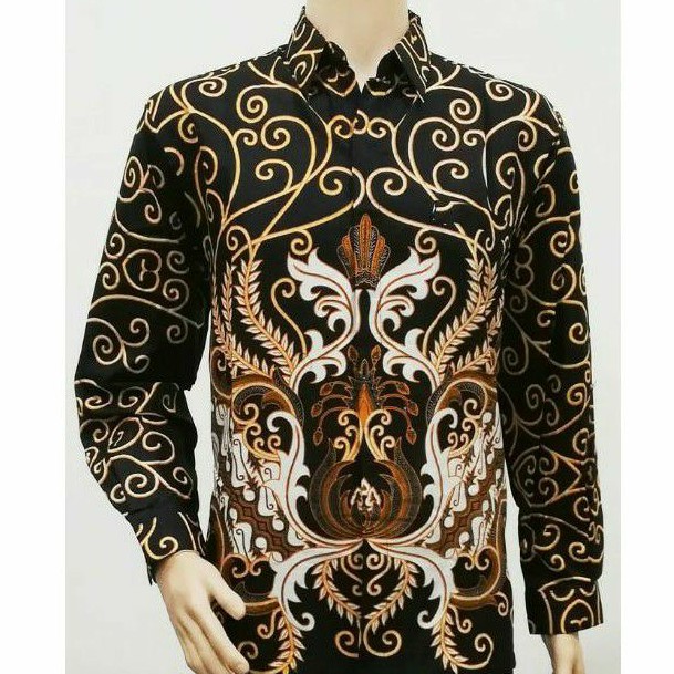 Kemeja Batik Pria Jumbo Big Size 4L-5L Lengan Panjang Atasan Baju Batik Pria Ukuran Besar DHL-lm