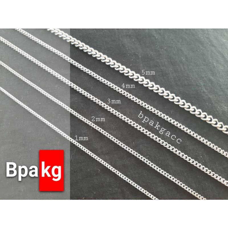 Kalung Rantai # kalung simple monel besi putih asli anti karat tali kalung cowok keren cewek cantik