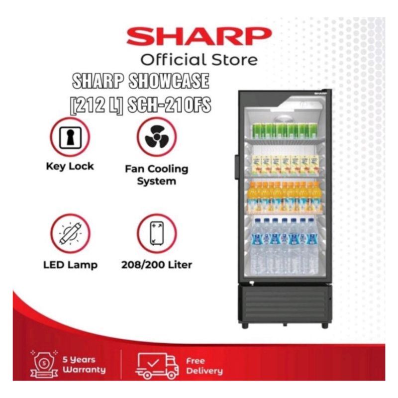 Showcase Sharp SCH-210FS 200 Liter