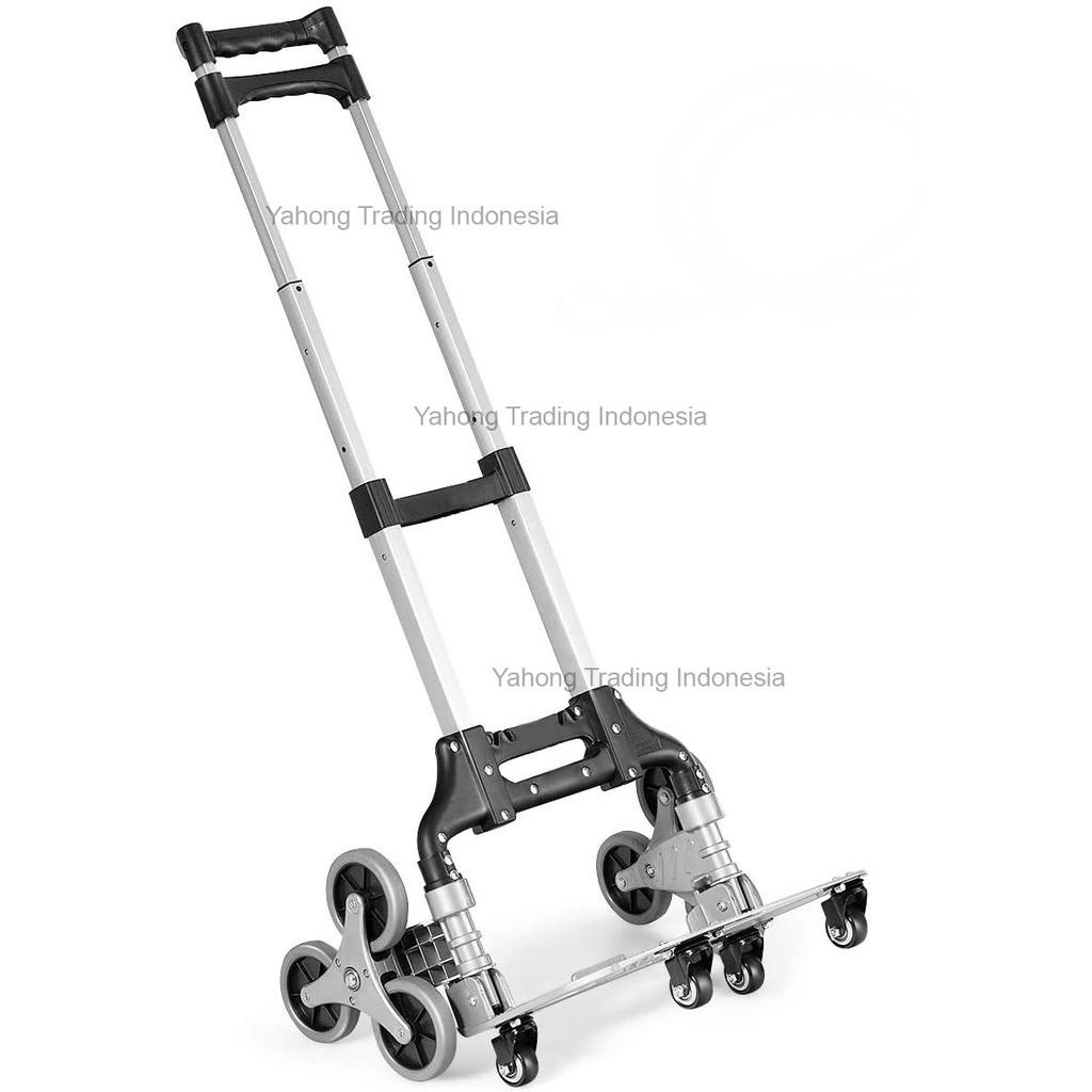 Troli Trolley Lipat Bisa Naik Tangga 10 Roda Aluminium Alloy Ringan Pendaki Tangga