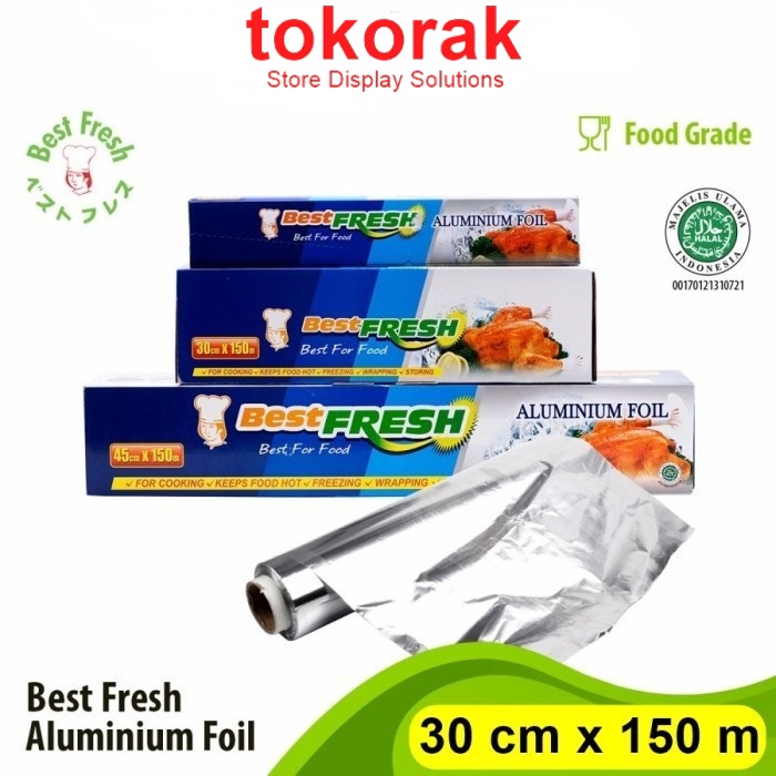 ALUMINIUM FOIL ROLL 30 CM x 150 M BEST FRESH WRAPP FOR FOOD