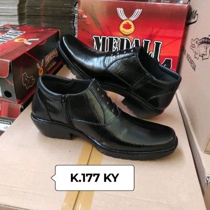 Sepatu kulit pria PDH semi boots Polri Tni security ASN sepatu kerja formal tampil lebih keren